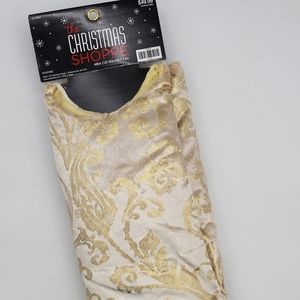 Christmas Shoppe Gold Microfiber Damask 48 inches Tree Skirt